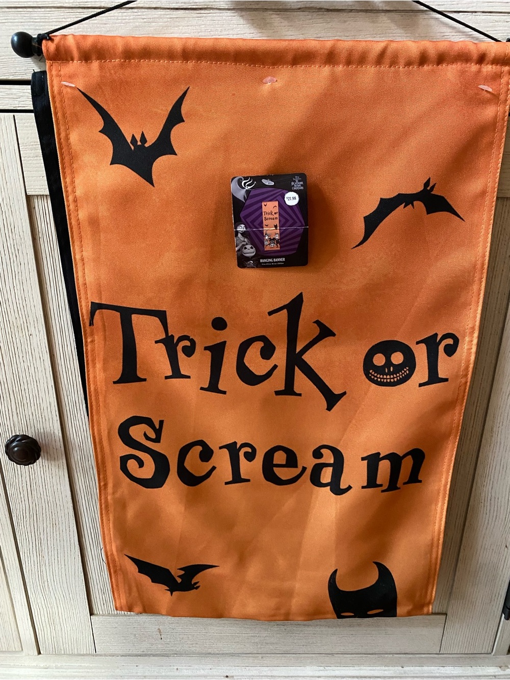 Disney Halloween 'Trick or Scream' Orange & Black Decorative Banner